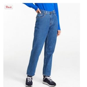 LL BEAN relaxed original fit medium blue denim jeans size 18 petite